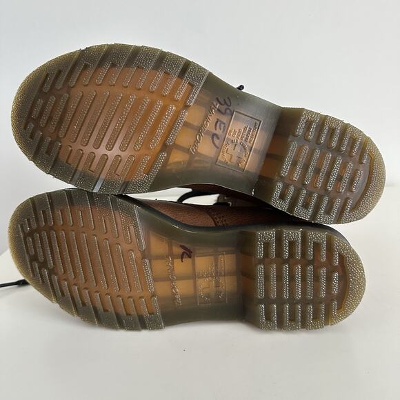 Dr Martens Aimilita Boots Women 8 Brown Leather Lace Up Fur Lined Grizzly Tan 39 - Picture 9 of 11